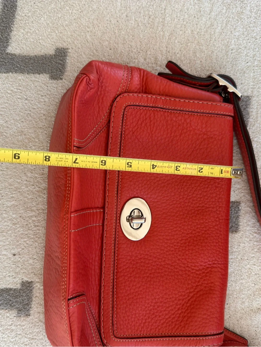 Red Leather Crossbody Shoulder Bag - Classic Turnlock Coach